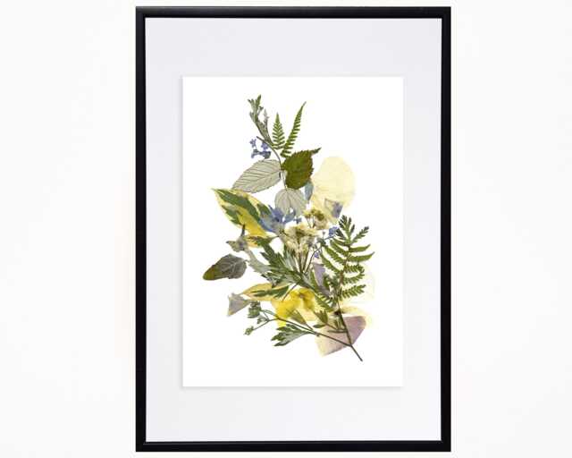 Floral Print, Dried Flowers Art , Wall Decor Green Leaves - image 1