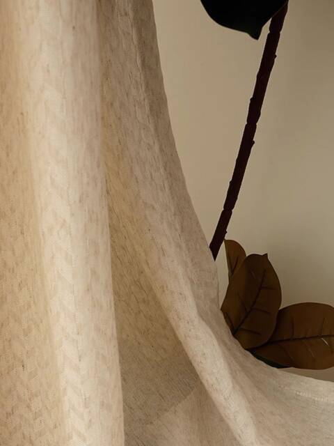 Mejia Linen Sheer Curtain, Cotton Custom Curtain For Bedroom & Living Room, Drapey, Extra Long 1Pc - image 1