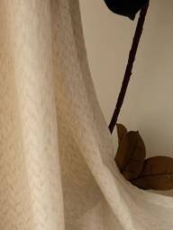 Mejia Linen Sheer Curtain, Cotton Custom Curtain For Bedroom & Living Room, Drapey, Extra Long 1Pc - thumbnail 1