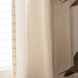 Mejia Linen Sheer Curtain, Cotton Custom Curtain For Bedroom & Living Room, Drapey, Extra Long 1Pc - thumbnail 3