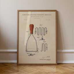 Potato Masher Patent Print Hand-Painted Watercolor Kitchen Bakery Art Print - thumbnail 1