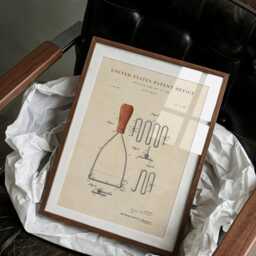 Potato Masher Patent Print Hand-Painted Watercolor Kitchen Bakery Art Print - thumbnail 2