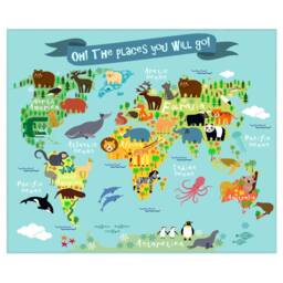 World Map Wall Mural Peel & Stick, Kids Animal Decor - thumbnail 3