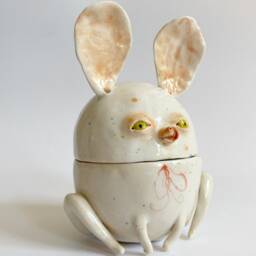 Ceramic Mouse Box, Mouse Lover Gift, Wedding Office Decor, Jewelry Storage, Baby Shower Ooak Home Masterpiece - thumbnail 2