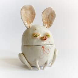 Ceramic Mouse Box, Mouse Lover Gift, Wedding Office Decor, Jewelry Storage, Baby Shower Ooak Home Masterpiece - thumbnail 4