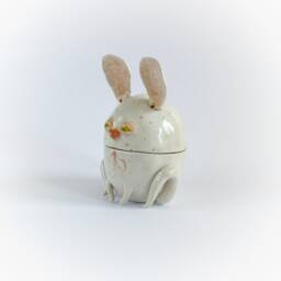 Ceramic Mouse Box, Mouse Lover Gift, Wedding Office Decor, Jewelry Storage, Baby Shower Ooak Home Masterpiece - thumbnail 3
