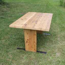 Dining Table Made Of Reclaimed Wood, Dining Old Scaffolding Planks, Solid Wood Table, Plank Industrial Kitchen Xxl Country House - thumbnail 2