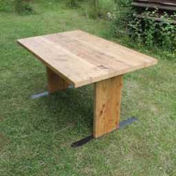Dining Table Made Of Reclaimed Wood, Dining Old Scaffolding Planks, Solid Wood Table, Plank Industrial Kitchen Xxl Country House - thumbnail 1