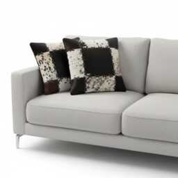 Set Of 2 Cowhide Patchwork Cushion Covers, Geometric Hair-On Hide Leather Pillow Cases - thumbnail 3
