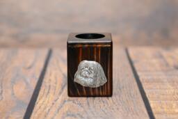 Pekingese - Wooden Candlestick With Dog, Souvenir, Decoration, Limited Edition, Collection - thumbnail 1