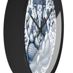 Ganesha, Wall Clock, Delft Blue Design, Spiritual, Energy, Housewarming Gift, Sacred Home Decor, Modern Twist, Harmony - thumbnail 3