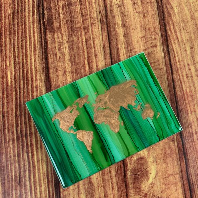 World Map Wall Art - Unique Copper Painting Home Decor Office Gift For Traveler Holiday Idea - image 1