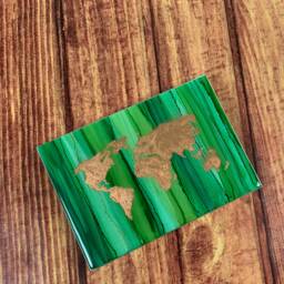 World Map Wall Art - Unique Copper Painting Home Decor Office Gift For Traveler Holiday Idea - thumbnail 1