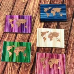 World Map Wall Art - Unique Copper Painting Home Decor Office Gift For Traveler Holiday Idea - thumbnail 3