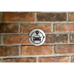 Electric Vehicle Charging Stainless Steel Sign - 11.5cm - thumbnail 3
