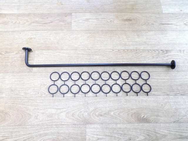 Handcrafted Wrought Iron Curtain Rail With Rings, Heavy Duty, UK Made - image 1