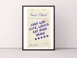 Chef Was Cute Kitchen Wall Art, Would Eat Here Again Print, Home Decor, Dining Room Art Quote Prints - thumbnail 1