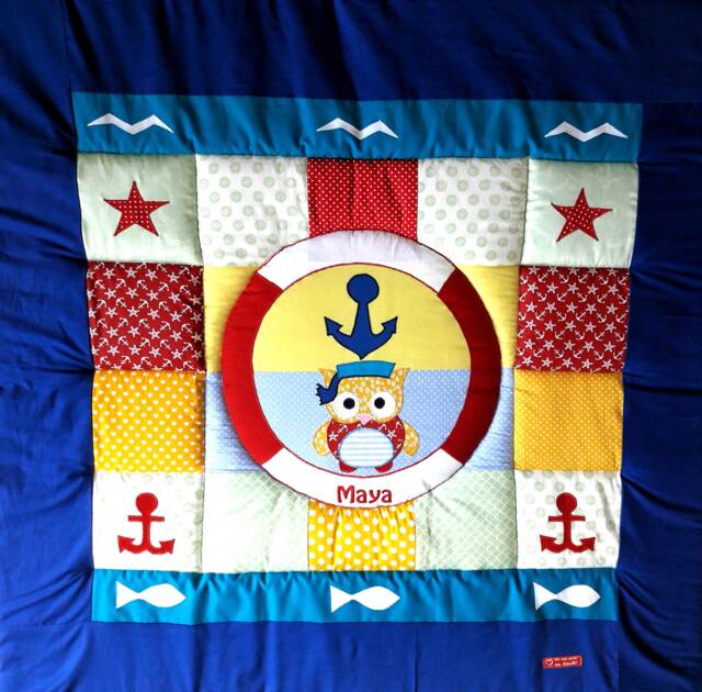 Baby Blanket, Quilt, Patchwork Crawling Children's Blanket Maritime
