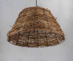 Rustic Vine Cone Pendant Light - Natural Brown Lighting