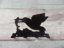 Kingfisher Bird With Fish in Its Beak Silhouette Key Hook Rack - Metal Wall Art - thumbnail 1