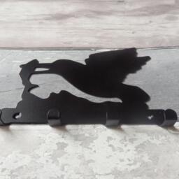 Kingfisher Bird With Fish in Its Beak Silhouette Key Hook Rack - Metal Wall Art - thumbnail 3