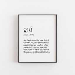 Gr?? Definition Print - Irish Love Wall Art - Gaelic Language Decor Unframed Gift Culture Home Romantic Romance - thumbnail 2
