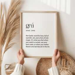 Gr?? Definition Print - Irish Love Wall Art - Gaelic Language Decor Unframed Gift Culture Home Romantic Romance - thumbnail 1