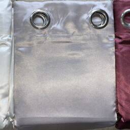 Extra Long White, Wine & Gray Drape Custom Made Curtains 15 16 17 18 19 20Ft Satin 2 Story Free Swatch Ikiriska - thumbnail 3