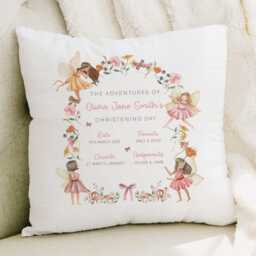 Personalised Christening Gift, Baptism Fairy Cushion For Girls, Gift Granddaughter, Goddaughter, Godparent - thumbnail 2
