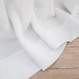 Pure White Heavy Linen - 280 G/M2 Curtain Panel With Tape. Pleating Tape Curtain. Pencil Pleat/1 Pcs - thumbnail 3
