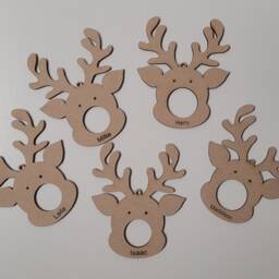 Lindt, Ferrero Rocher Raindeer Christmas Tree Decoration, Personalised, Mdf, Oak Vaneer - thumbnail 2