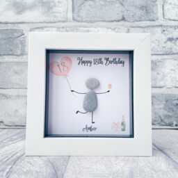 18Th Birthday Presents For Girls, Gift Girl, Daughter Gift, Friendship Personalised Pebble Art Picture Handmade Frame - thumbnail 2
