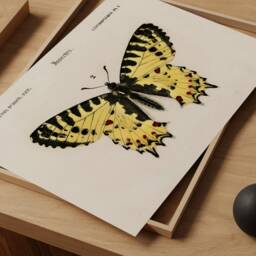 Butterfly Print, Vintage Butterflies Wall Art, Yellow Pattern Insect Canvas, Farmhouse Decor, Nature Classroom Printable Digital - thumbnail 3