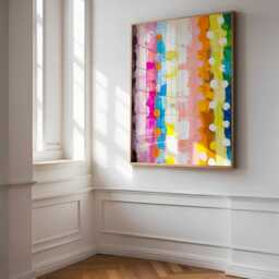 Colourful Abstract Painting - Wall Decoration Trendy Bedroom Print Home Decor Gift Idea Preppy Art - thumbnail 2