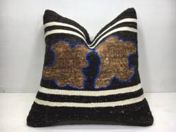 Vintage Kilim Pillow Cover, 18x18, Handwoven Turkish - thumbnail 1