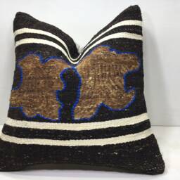 Vintage Kilim Pillow Cover, 18x18, Handwoven Turkish - thumbnail 2