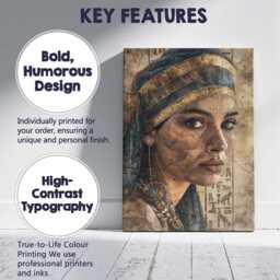 Ancient Egyptian Queen Portrait Cracked Fresco Hieroglyphic Art Canvas Wall Print Decor Picture Ready To Hang - thumbnail 2