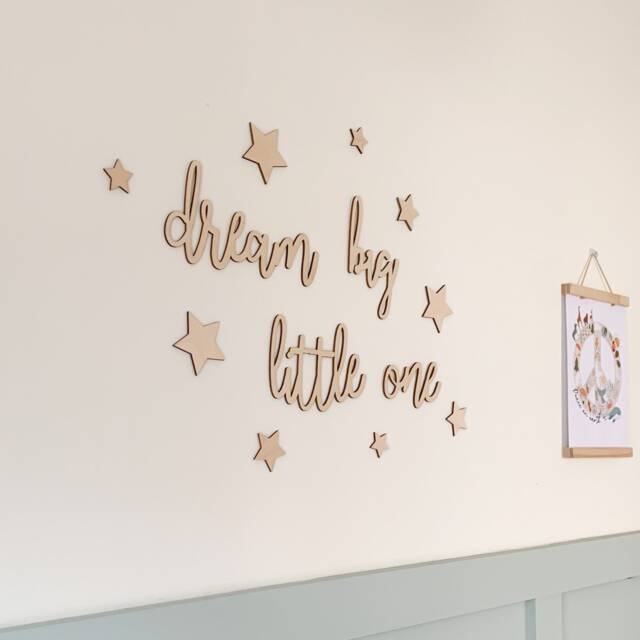 Dream Big Little One, Kids Wall Sign Door Sign, Wooden Words For Walls, Quotes Room, Childrens Room Decor, Nursery Art - image 1