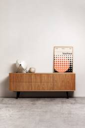 "Sideboard, Tv Cabinet, Stand Oak Veneer 4 Drawers & Doors ""Veronica"
