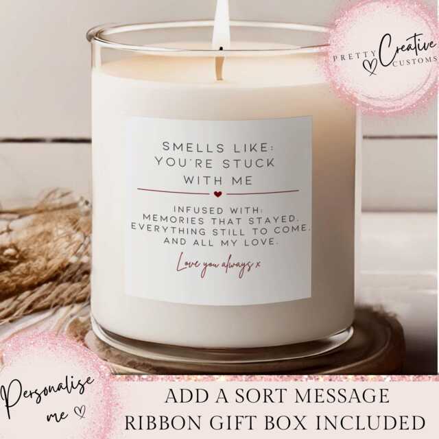 You're Stuck With Me Candle Gift For Boyfriend, Anniversary Girlfriend, Cute Her, Valentines Gift Girlfriend - image 1