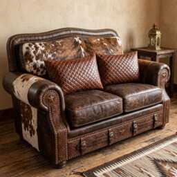 Handmade Cushion Cover - Genuine Diamond Stitch Caramel Leather Various Sizes