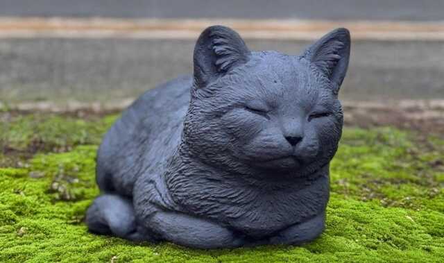 Large Cat Statue Concrete Kitten Scupture Stone Kitty Figurine Outdoor Memorial Decoration Garden Ornament Birthday Gifting Pet Decor - image 1