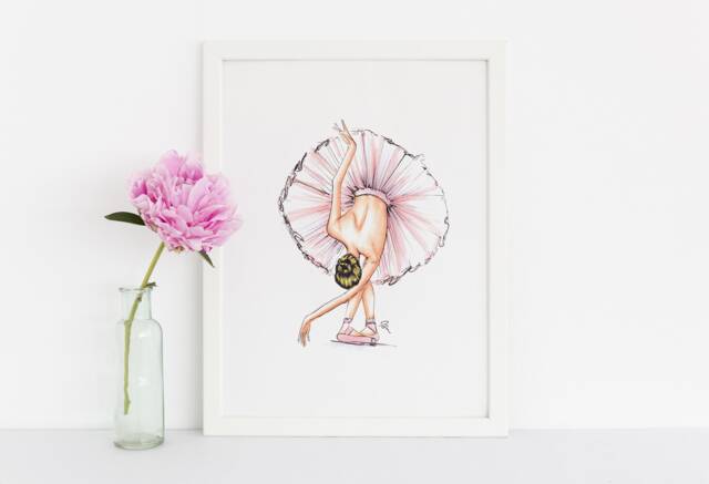 Art Printthe Ballerina - Fashion Illustration Print - Fashion Sketch Print -Wall Decor By Melsy's Illustrations - image 1