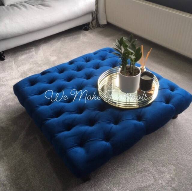 Luxury Chesterfield Upholstered Footstool - Coffee Table Available in Various Colours & Fabrics - image 1