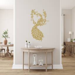 Peacock Wall Decals Bedroom - Large Feather Bird Vinyl Sticker Living Room Girl Nursery Decor Tropical Decoration Home S139 - thumbnail 2