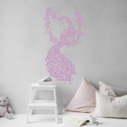 Peacock Wall Decals Bedroom - Large Feather Bird Vinyl Sticker Living Room Girl Nursery Decor Tropical Decoration Home S139 - thumbnail 3