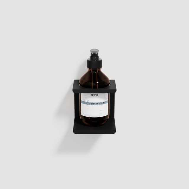 Wall Mount Soap Dispenser Amber Bottle, Stainless Steel Holder - Pet Brown Bottle - image 1