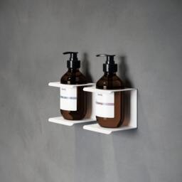 Wall Mount Soap Dispenser Amber Bottle, Stainless Steel Holder - Pet Brown Bottle - thumbnail 2