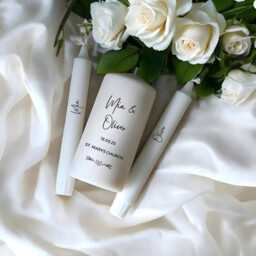 Personalised Wedding Candle Set - Custom Names & Date Elegant Ceremony Unity Trio No Title - thumbnail 1