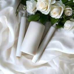 Personalised Wedding Candle Set - Custom Names & Date Elegant Ceremony Unity Trio No Title - thumbnail 3